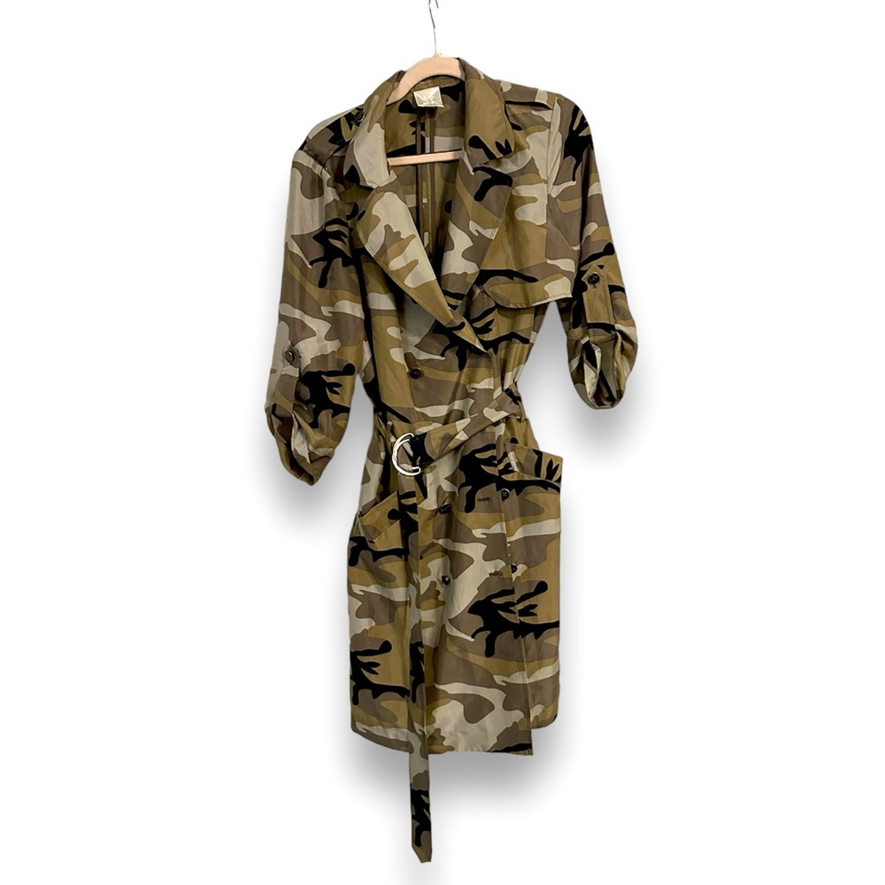 Nicole Miller Lightweight Camo Jacket with Belt Size M